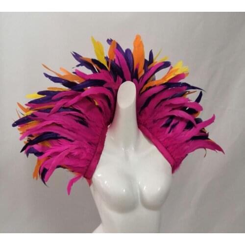 4-tone Mardi Gras Costume Showgirl Shawl Shrug Scarf wrap