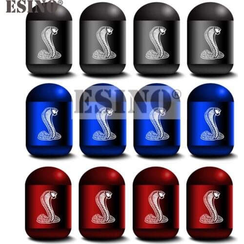 4 x Car Styling Universal Aluminum Alloy Wheel Tire Valve Caps Wheel Tire Valves Tyre Stem Air Caps Airtight Covers for Shelby