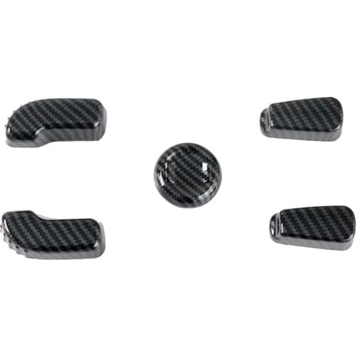 For Subaru Outback Legacy 2020 2021 Car Seat Adjustment Button Cover Trim Decor Sticker Accessories Carbon Fiber 5Pcs