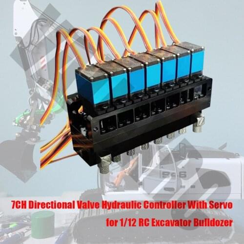 7-channel Hydraulic Directional Valve with Steering Gear for 1/12 Remote Hydraulic Excavator RC4WD360l JDM-106