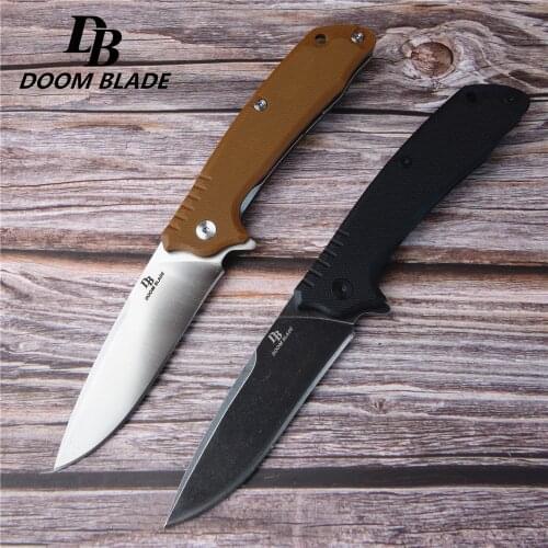 8.1" 60-61HRC 100% D2 Blade Knives Folding Knife G10 Handle Ball Bearing Outdoor Hunting Survival Collection Gift EDC Tool