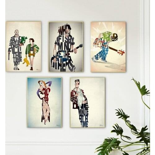 Abstract Male and Female Rock Singers Canvas Painting Wall Art Nordic Posters and Prints Wall Pictures for Living Room Decor