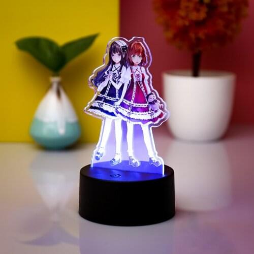Acrylic anime character standees VOGRACE Telecontrol LED standee , LED display stand