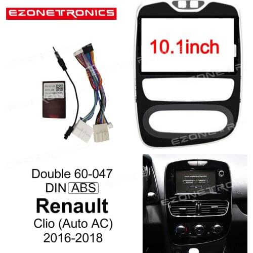 1DIn 2Din Car DVD Frame Plug Audio Fitting Adaptor Dash Trim Kits Facia Panel 10.1inch For Renault Clio Auto2016-18 Radio Player
