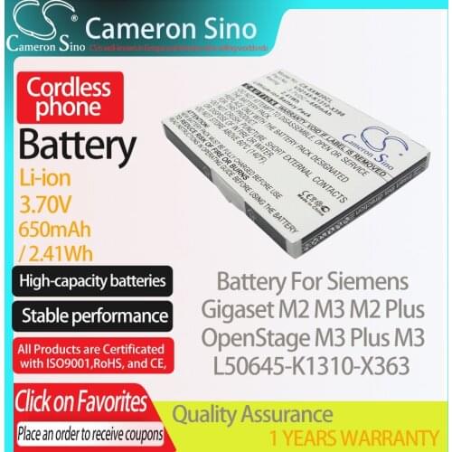 CameronSino Battery for Siemens Gigaset M2 M3 M2 Plus OpenStage M3 Plus M3 fits Siemens L50645-K1310-X363 Cordless phone Battery