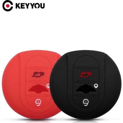 KEYYOU For BMW MINI COOPER S JCW ONE+ F54 F55 F56 F57 F60 3 Buttons Remote Key Shell Siilcone Case Cover