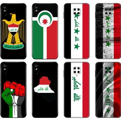 Black tpu Case For Xiaomi Redmi 7A 8 8A 9 9A 9C Case Redmi Note 8T 8 Pro T Note 9 9S 9 Pro Case Iraq Flag