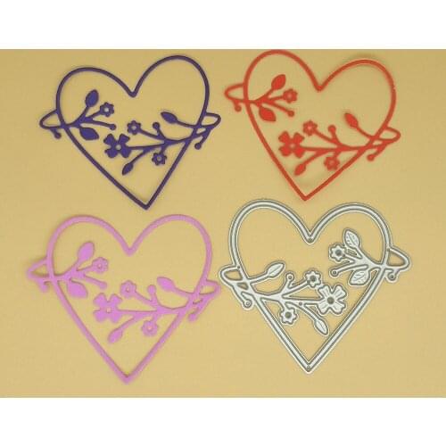 Heart-shaped flowers, flower, plants metal cutting knife mold paper crafts scrapbook card template DIY decoration accessorie