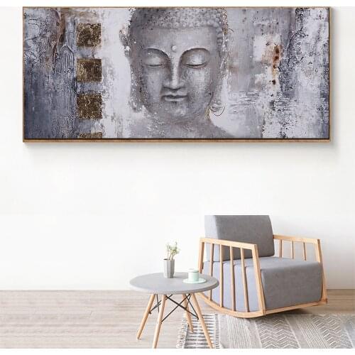 WANGART Large Size Buddha Zen Wall Art Pictures Canvas Paintings Print Poster Oil Painting For Living Room Home Decor