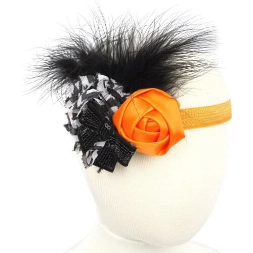 3-6Years Old Girls Children Fashion Feather Headbands Baby Halloween Hairband High-grade Hair Accessories Factory Wholesale 6pcs