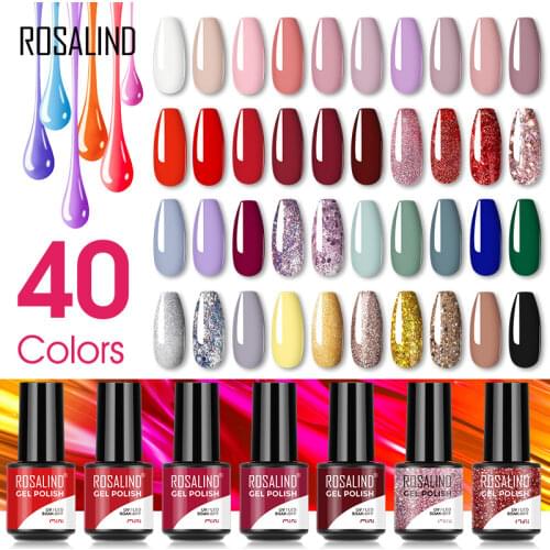 ROSALIND Gel Polish Plastic Bottle Hybrid Varnishes All For Manicure Nails Art Base Top Coat UV Vernis Semi Permanent Gellak