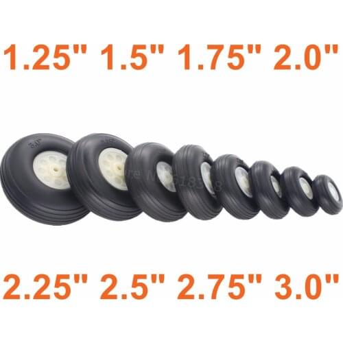 2pcs Tail Wheel Rubber PU Plastic Hub 1.25" 1.5" 1.75" 2.0" 2.25" 2.5" 2.75" 3.0" Inch For RC Airplane Replacement Parts