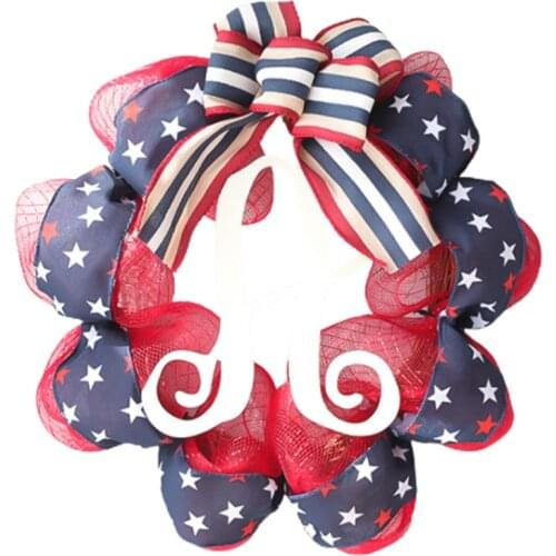 Artificial Garlands Wreaths Home Hanging Pendants 1PC Wall Flower Decor For Festival 40cm Cloth 40CM Independence Day Ornament