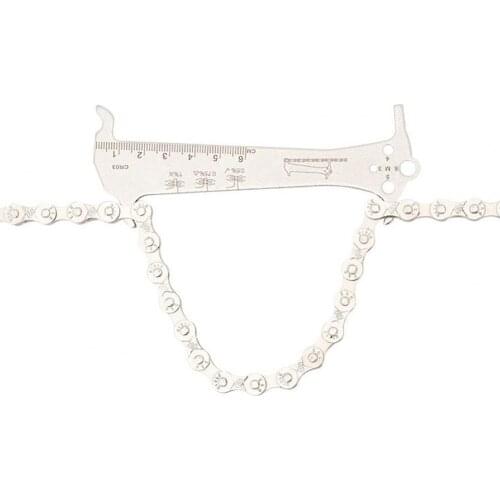 Portable Stainless Steel MTB Road Bike 3 in 1 Chain Checker Measuring Ruler Wear Indicator with Hook Bike Repair Accessories