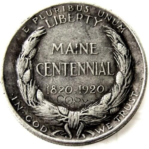 1920 Maine half dollar Silver Plated Copy Coin