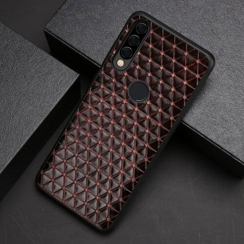 Leather Phone Case For Huawei P40 Lite P30 P20 Mate 30 20 Nova 5T P Smatr Honor 8X 9X 9 10 Lite 10i 20 Pro 20i Triangle Texture