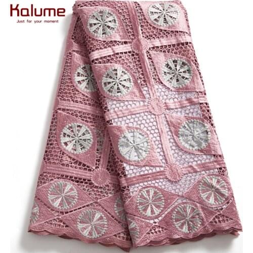 Kalume Sew Guipure Lace Fabric 2021 5 Yards African Nigerian Guipure Lace Fabric High Quality For Diy Dress Sewing Party H2552