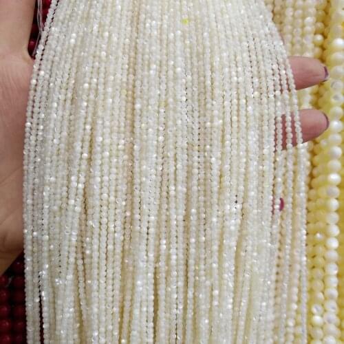 LE SKY Natural Shell Beads white Round Shell Stone Bead for Jewelry Making DIY Bracelet Necklace stone Strand 15.5