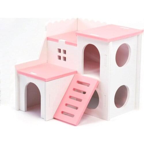 Small Pet Hamster Hide House Hamster Climbing Ladder Stairs Hideout House Mini Sleeping House Hamster Toy