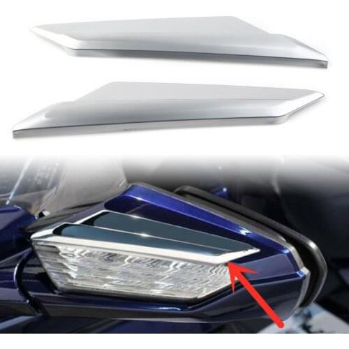 Matte Chrome Motorcycle Rear Mirror Trim Cover ABS Decoration Parts 2Pcs For Honda Goldwing GL1833 GL1800 2018 2019 2020