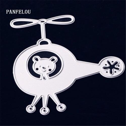 PANFELOU plane bear Metal craft paper die cutting dies for Scrapbooking/DIY Hand account Easter wedding Halloween cards