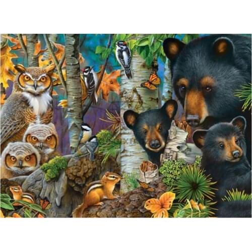 Bears Diamond Embroidery Painting Owls Birds Full Mosaic Rhinestone Stickers Wall Decor Puzzle Picture Diamond Dotz Large Size