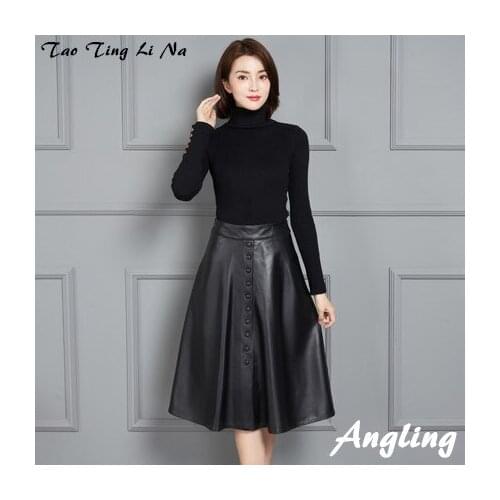 2020 New Fashion Genuine Real Sheep Leather Skirt K9