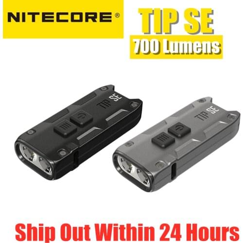 Original NItecore TIP SE Flashlight 700 Lumens with Rechargeable Lithium Ion Battery Dual Core Metal Keychain Light