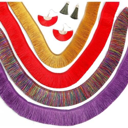 1m Thick Polyester Lace Fringe Mesh Trim Headgear Clothing Curtain Earring Craft Decoration Colored 3cm Fabric Sewing Ribbon
