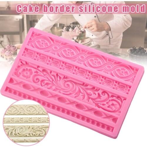 DIY Baroque Relief Border Cake Mold Silicone Cake Decorating Fondant Tools Chocolate Candy Mold