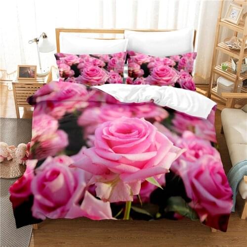 Rose Bedding Set Duvet Cover Set 3d Bedding Digital Printing Bed Linen Queen Size Bedding Set Fashion Design