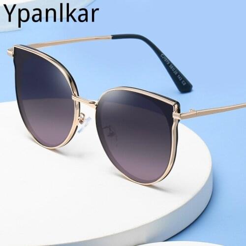 Polarized Cat Eye Female Metal Frame Personality Fashion Sunglasses Design Master Elaborate Beach Driving Tourism Sun Glasses
