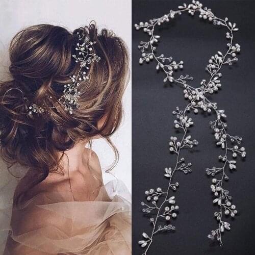 Pearl Crystal Wedding Fashion Headdress For Bride Handmade Wedding Crown Floral Pearl Hair Jewelry Accessories Hairpin Ornaments