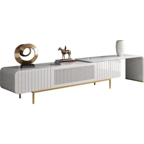 Light luxury wind retractable TV cabinet and tea table combination set