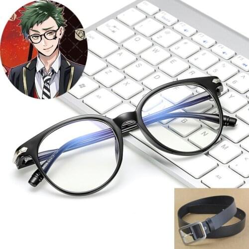 Japanese Anime Twisted Trey Clover Plain Glasses Belt Halloween Carnival Cosplay Costume Accessories