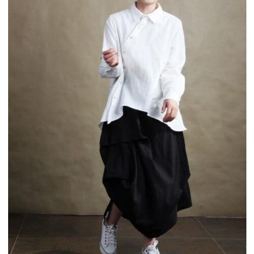 YLO STOCK2020 Personalized Irregular Linen Cotton Skirts Long Skirts Cotton Women Irregular Skirts 16313