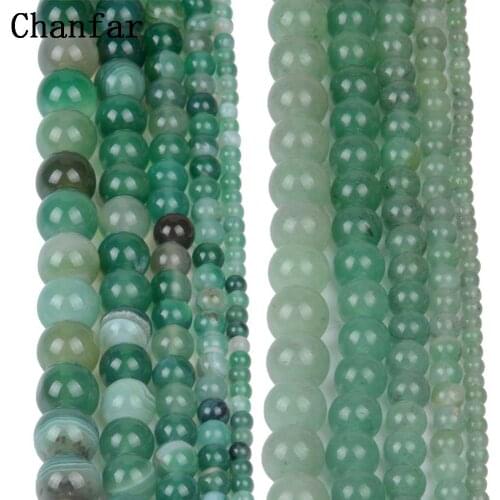 Banded Green Stone Aventurine Beads Women Jewelry DIY Fashion Making Beads 4 6 8 10 12mm