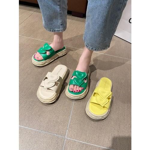 Large Size 35-40 Ladies Slippers Summer New Style Fashion Wild Thick Bottom Increased Casual Slippers