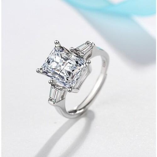 New Fashion Geometric Women Ring Brilliant Cubic Zirconia Wedding Adjustable Rings for Women Bridal Jewelry 2021 Anillos Mujer