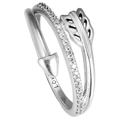 Valentines Day Sparkling Arrow Ring Sterling Silver Jewelry For Woman Jewelry Make Up Fashion Jewelry Rings
