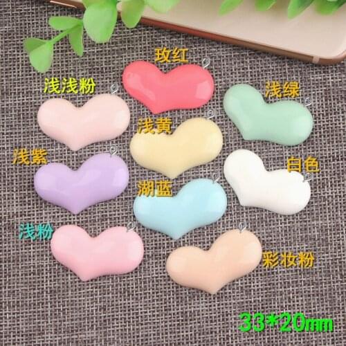 10pcs 33*20mm Mix Love resin mobile phone shell peach heart charms flatback cabochon accessories DIY children hair clip material