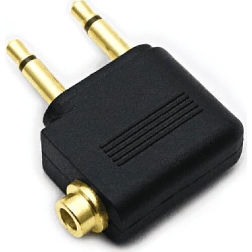 10pcs Portable Gold-plated Aircraft aviation headset conversion plug male to female converter 3.5mm