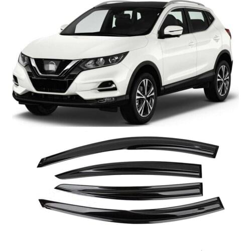 4 Pcs Car Window Visor Guard Vent Cover Trim Awnings Rain Cap Sun Smoke Guard For Nissan Qashqai 2015-2021 Exterior Accessories