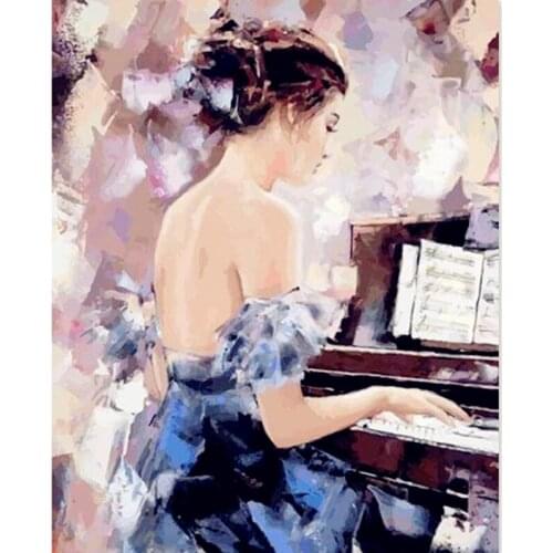 5D DIY Diamond painting accessories piano girl Photo Custom diamond painting full square daimond painting diamant painting