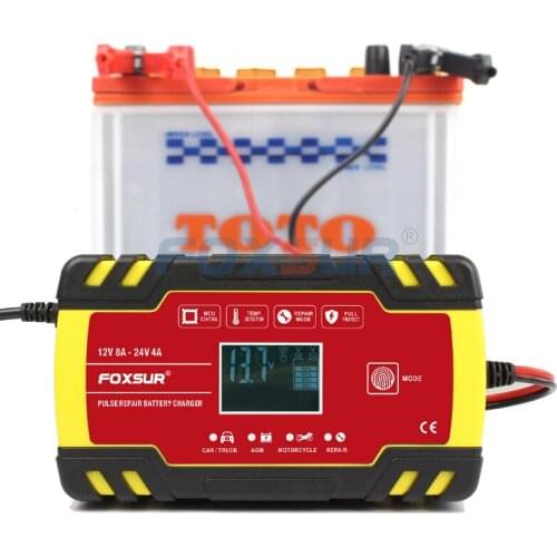Car Battery Charger Trickle Charger Automotive 12V 24V Portable Smart Battery Charger & Maintainer Desulfator Fully Automatic