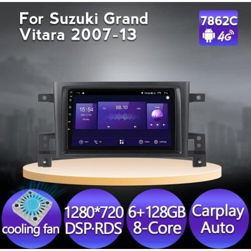 6G 128G Fan Android 11 BT Car Radio Video Multimedia Player For Suzuki Grand Vitara 3 2005 - 2015 Navigation GPS 2 DIN No dvd