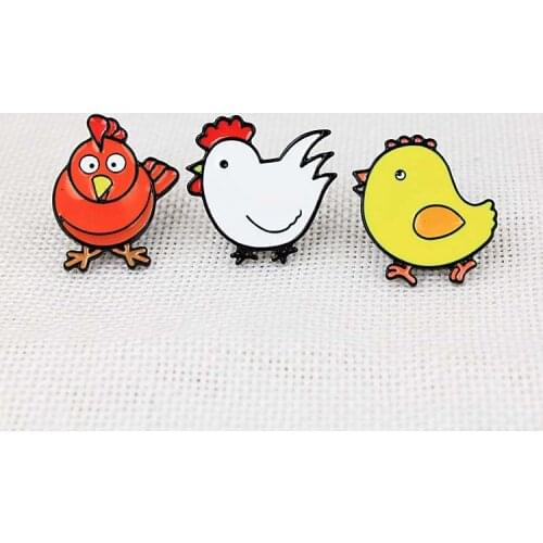 Free shipping 12pcs/ lot costume jewellery bag jean sweater hat accessories metal enamel family chick badge button pin