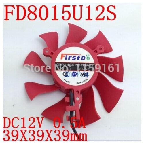 Free Shipping Firstd FD8015U12S DC BRUSHLESS FAN 12V 0.5A 75mm 39x39x39mm Graphics/Video Card Fan 2Pin