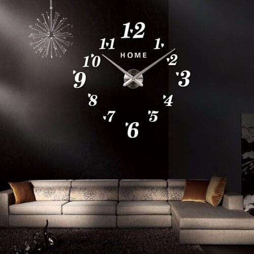Large Wall Clock Mute Oversize Digital Clocks for Living Room Acrylic 3D DIY Wall Sticker Arabic Numeral Clock Home Letters