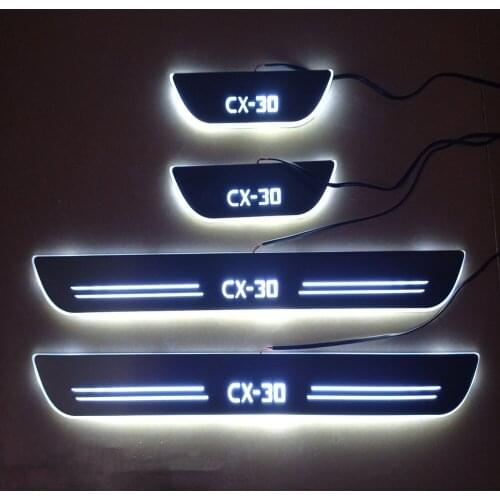 Moving led lights pedal scuff plate threshould door sils welcome pedal for cx-30 2020 2021 exterior Accessories car accessories